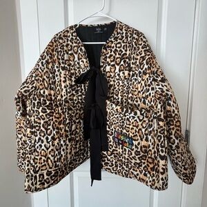 Dressed in Lala Welcome to Lalaland Quilted Leopard Oversized Jacket